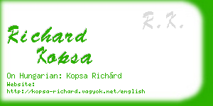 richard kopsa business card