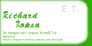 richard kopsa business card